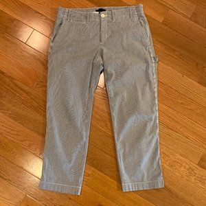 Gap Searsucker Navy/White Striped Capri Pants